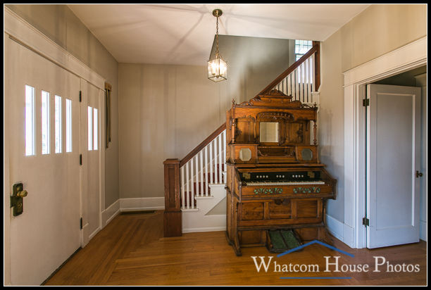 Front entry hall & stairs, 715 15th Street, Bellingham, WA. © 2016 Mark Turner