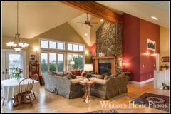 Dining & living areas in great room